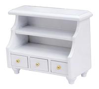 LALADEFIEE Scale Miniature White Storage Cabinet Dollhouse Furniture Model for Bedroom Living Room Study Decorative with Chic Design for Hands Play and