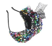 LALADEFIEE Sequin Lightweight Cloth Material Elegant Fish Scale Fascinator Headband with Good Wearing Feeling and Pressure Reducing Design for Women for Photography and Pageant Occasions