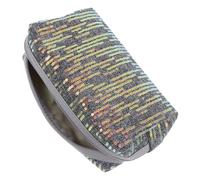 LALADEFIEE Sequin Makeup Bag Cute Aesthetic Makeup Bag Embroidery Design Travel Organizer Portable Cosmetic Pouch for Women Daily Use Large Capacity Storage