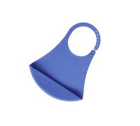 LALADEFIEE Silicone Adult Bib with Adjustable Crumb Catcher Pocket for Elderly Seniors Mealtime Clothing Protector Comfortable and Skin-friendly Blue Dining Apron for Men and Women