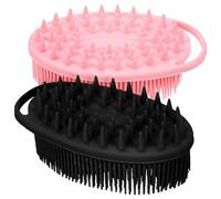 LALADEFIEE Silicone Body Shower Scrubber with Hook 2 Pcs with Double-Sided Design Comfortable and Safe Exfoliating Body Brush for Multi-Purpose