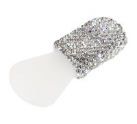 LALADEFIEE Silicone Face Mask Brush with Mini Rhinestone Handle, Hairless Precise Applicator for Clay Masks and Skincare, Ergonomic Design for Facial and Body Makeup Use