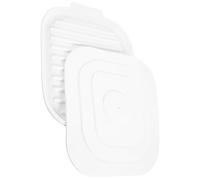 LALADEFIEE Silicone Oven Bacon Plate with Lid Heat-Resistant Microwave Bacon Tray Kitchen Bakeware White Square Non-Stick Cooking Pan for Home and Restaurant Use