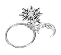 LALADEFIEE Silver Celestial Moon Keychain Moon Key Ring Key Holder with Pendant Bag Hanging for Daily Use