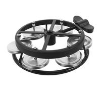 LALADEFIEE Single Row Hi Hat Tambourine with Jingles for Drummers and Guitarists Mountable Hand Rattle Tambourine Compatible with Drum DIY Percussion Accessory for Music Performances and