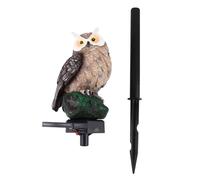 LALADEFIEE Solar Owl Figurine Garden LED Landscape Light Brown Owl Statue Plug Light Solar-Powered Decorative Outdoor Garden Ornament for Patio Lawn Pathway