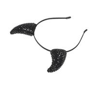 LALADEFIEE Sparkling Rhinestone Devil Horns Headband Comfortable Hairhoop for Halloween Costume Party Cosplay Accessories Festive Women Headwear