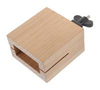 LALADEFIEE Square Wood Cowbell Percussion Instrument Portable Handheld Wooden Jam Block with Mount Festival Drum Accessory for Musicians and Band Practice