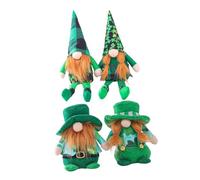 LALADEFIEE St Patrick’S Day Forest Elder Sitting Cloth Dolls 4Pcs Set Green Festival Adorable Plush Party Decorations Random Style