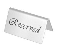 LALADEFIEE Stainless Steel Reserved Table Sign Double Sided Modern Design for Restaurants Events Tent Shape for Reservations Seat Designation