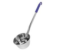 LALADEFIEE Stainless Steel Water Ladle Long Handle Dipper with Scale for Kitchen and Bathroom Multi-use Scoop for Bathing Hair Washing Soup Serving Deep Pot Reach