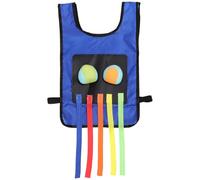 LALADEFIEE Sticky Ball Toss Game Set with 5 Small Blue Sticky Balls and Vest Tail - Lightweight Educational Outdoor Throwing for Family Dodgeball Play Random Color