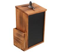 LALADEFIEE Suggestion Box Donation and Fundraising Box Wooden and Interactive Blackboard with Lock Wall Mounted Vintage Style for Secure Storage and Efficient Organization at Workplace