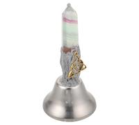 LALADEFIEE Super Loud Alloy Hand Bell with Crystal Stone Accent Call Bell for Weddings Seniors Teachers Bedside Dinner Altar and Service Use