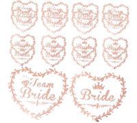 LALADEFIEE Team Bride Temporary 2Pcs Rose Gold Heart Bridesmaid Body Stickers for Wedding Bridal Shower Party Favor Decoration