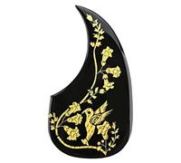 LALADEFIEE Thickened Black Acoustic Guitar Pickguard Scratch Plate Protector Lightweight Smooth Surface Guard for Acoustic Guitars Prevents Scratches From Picks and Nails