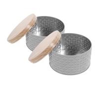 LALADEFIEE Tin Cookie Container 2 PCS Airtight with Lids Iron Cake Storage for Cake and Snack Office Sharing and Holiday Presents