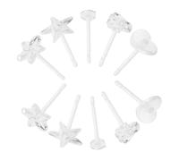 LALADEFIEE Transparent Resin Ear Studs for Women Comfortable Invisible Piercing Backs Secure Clear Ear Pins for Multiple Piercings Practical DIY Jewelry