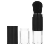 LALADEFIEE Travel Powder Brush with Automatic Powder Dispensing, Soft Fiber and Plastic Multi-functional Blush Brush for Face Contour and Finishing, Portable Makeup Tool for On-the-go Use