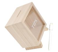 LALADEFIEE Unbreakable Wooden Piggy Bank with Clear Window and Whiteboard Marker Savings Jar for Home Decoration Practical Money Box for Boys to Develop Saving Habits