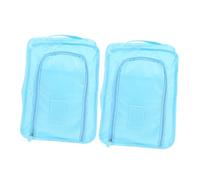 LALADEFIEE Under Bed Shoe Bag Travel Sneaker Pouch 2pcs Waterproof Storage Organizer Lightweight Handle Shoe Storage Bags for Travel and Home in Sky Blue