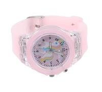 LALADEFIEE Unicorn Design Kids Silicone Watch Night Light Cartoon Pattern Quartz Wrist Watch for Students Girls with Glow-in-The-Dark Feature