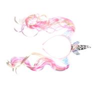 LALADEFIEE Unicorn Horn Headband Unique Cartoon Style Lightweight with Hair Extension Decor Plastic and Fiber Material Hair Piece Accessory for Girls Birthday Parties