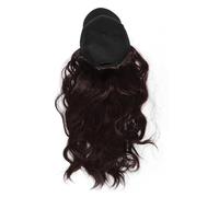 LALADEFIEE Unisex Black Baseball Cap Wig with Long Curly Hair, Polyester Material and High Temperature Wire, for Outdoor Activities and Daily Wear with Sun Protection