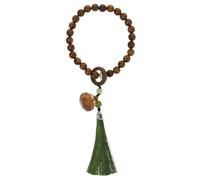 LALADEFIEE Unisex Rosary Bracelet with Wooden Beads and Lotus Sachet Tassel Portable Lightweight Prayer Jewelry for Men and Women Aromatherapy Sachet Compatible Gift for Travel and Daily Wear