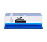LALADEFIEE Unsinkable Cruise Ship Unique Birthday Gift Fluid Drift Bottle Desktop Ornament Swinging Decorative Effect, Acrylic and Plastic Model Boat for Living Room or Nightstand for Men