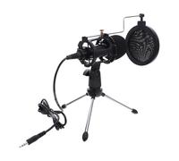 LALADEFIEE USB Microphone Desktop Gaming Mic with Noise Reduction Technology Smooth Audio without Distortion Black Aluminum Alloy for Computer PC Broadcast Conference Chat