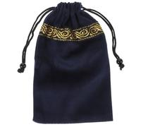 LALADEFIEE Velvet Design Drawstring with Bag Tarot Card Storage Sturdy and Portable Navy Tarot Card Pouch for Stylish Divination Games and Jewelry