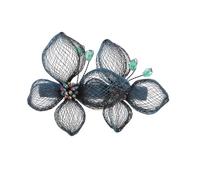 LALADEFIEE Vintage Blue Crystal Butterfly Hair Clips for Women Elegant Spring Hair Barrettes with Copper Wire Suitable for Weddings Parties and Daily Hairstyles