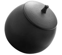LALADEFIEE Vintage Ceramic Garlic Pot Storage with Lid, Airtight Seal Food Storage Jar, Compact and Portable Tea Sugar Jar for Home and Office Use, Elegant Black Small Canister