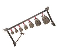 LALADEFIEE Vintage Chinese Chime Instrument Zinc Alloy Percussion Bells Single Seven-tone Traditional Musical Bells for Hand-eye Coordination and Clear Melodic Sound