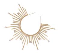 LALADEFIEE Vintage Gold Sunburst Spike Headband Gothic Crown Headpiece for Women Elegant Goddess Hair Accessory for Halloween Costume and Formal Wear Handmade Chic Hairband