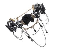 LALADEFIEE Vintage Gothic Pearl Flower Choker Necklace European and American Style Short Neck Ring Party Neck Accessories for Women