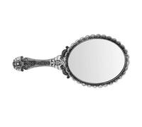 LALADEFIEE Vintage Handheld Carving Pattern Makeup Mirror for Ladies Portable Reflection Cosmetic Mirror with Embossed Floral Design for Home and Travel