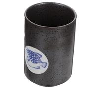 LALADEFIEE Vintage Japanese Ceramic Tea Cup Rough Texture Retro Tea Mug for Oolong Puer Simple Smooth Easy Clean Use