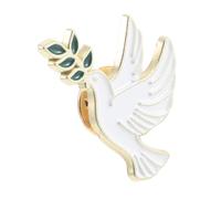 LALADEFIEE Vintage Peace Dove Brooch Pin Rustproof Bird Badge with Olive Branch Symbol of Freedom and Peace Elegant Clothes Accessory for Sweaters Parties Daily Wear and