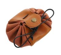 LALADEFIEE Vintage PU Leather Dice Pouch Drawstring Bag for Coins and Small Accessories Soft Texture Scratch-Resistant Travel Storage Purse Multipurpose Change and Jewelry Organizer
