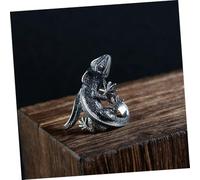 LALADEFIEE Vintage Punk Lizard Wrap Ring Gothic Animal Jewelry Accessory for Women and Men Retro Cool Statement Finger Ring with Detailed Craftsmanship Gift for Friends and Family