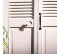 LALADEFIEE Vintage Zinc Alloy Cabinet Pull Handle Lightweight Metal Drawer Pull for Dresser Wardrobe Cupboard Easy Installation Decorative Hardware in Black Classic European Style