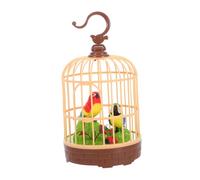 LALADEFIEE Voice-activated Birdcage Toy Interactive Talking Parrot Fluttering Birds Sound Responsive Developmental Toy for Toddlers Fun and Decorative