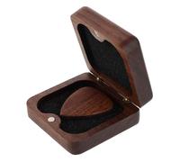 LALADEFIEE Walnut Wood Guitar Picks with Portable Case Smooth Rounded Acoustic Electric Thumb and Finger Plectrums for Musicians Beginners Ukulele Accessories Comfortable Long-play Design