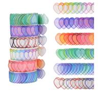 LALADEFIEE Washi Tape Set Craft Supplies 6 Rolls 100pcs Per Roll Heart Shape Paper Decorative Tapes Easy to Take Random Color for Wrapping and Important Occasions for Handmade Scrapbook