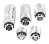 LALADEFIEE Water Cooling Coupler Male to Female Extender Fitting G1/4 Inch Thread Brass Computer Water Cooling Accessory with Silicone Sealing Ring Silver Colour
