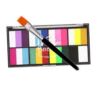 LALADEFIEE Water-soluble Face Paint Kit Palette with Pen Quick-dry Festival Pigment for Body Art Non-toxic Makeup Greasepaint for Football Fans Performance DIY Face Painting Supplies