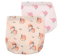 LALADEFIEE Waterproof Small Makeup Bag 2pcs Mini Portable Cosmetic Pouches with Snap Closure for Women Travel Coin and Lipstick Storage (Milk Apricot + Peach