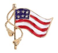 LALADEFIEE Waving American Flag Lapel Pin - Veterans Patriotic Badge Independence Memorial Day 4th Of July Decor Rhinestone USA Flag Jewelry Accessaries For Suit Dress
